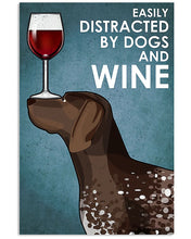 Load image into Gallery viewer, Cute German Shorthaired Pointer Dog And Red Wine Gift For Dog Lovers Vertical Poster
