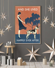 Load image into Gallery viewer, Vintage Girl She Lived Happily Great Dane Gift For Dog Lovers Vertical Poster

