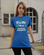 Load image into Gallery viewer, Physical Therapist Green Lip Shamrock St. Patrick's Day Color Changing Mug Guys Tee
