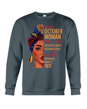 Load image into Gallery viewer, Im An October Woman I Have Three Sides Birthday Gift Sweatshirt
