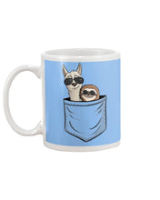 Load image into Gallery viewer, Cool Llama And Sloth In Pocket Meaningful Gift Mug
