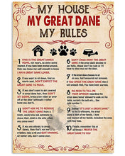 Load image into Gallery viewer, My Great Dane My House My Rules Gift For Dog Lovers Vertical Poster

