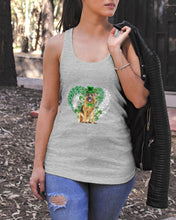 Load image into Gallery viewer, German Shepherd Green And White Clover Design St Patrick's Day Gift For Dog Lovers Ladies Flowy Tank
