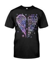 Load image into Gallery viewer, Purple Wings Gift For Angel Grandpa I Used To Be His Angel Guys Tee
