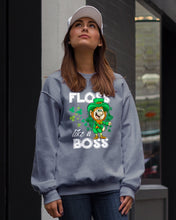Load image into Gallery viewer, Funny Leprechaun Floss Like A Boss Shamrock Design St Patrick's Day Gift Sweatshirt
