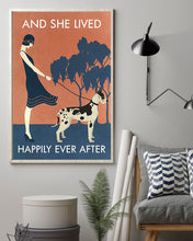 Load image into Gallery viewer, Vintage Girl She Lived Happily Great Dane Gift For Dog Lovers Vertical Poster
