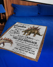 Load image into Gallery viewer, Dinosaur Grandma Gift For Grandson Believe In Yourself Fleece Blanket
