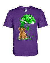 Load image into Gallery viewer, Red Toy Poodle Patrick Balloons St. Patrick's Day Color Changing Mug Guys V-Neck
