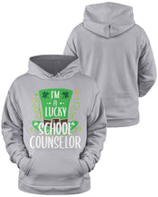 Load image into Gallery viewer, Green Top Hat I'm A Lucky School Counselor St Patrick's Day Gift Hoodie
