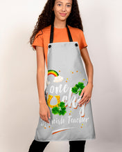 Load image into Gallery viewer, Rainbow And Cloud Horseshoe One Lucky Spanish Teacher St Patrick's Day Gift Apron
