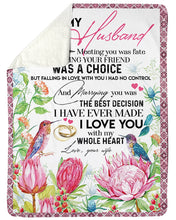 Load image into Gallery viewer, Protea Garden Love You With My Whole Heart Gift For Husband Sherpa Blanket
