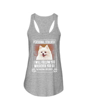 Load image into Gallery viewer, White Pomeranian Will Follow You St. Patrick's Day Printed Mug Ladies Flowy Tank
