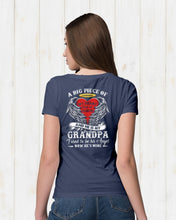 Load image into Gallery viewer, Gift For Grandpa A Big Piece Of My Heart Lives Ladies Tee
