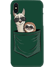 Load image into Gallery viewer, Cool Llama And Sloth In Pocket Meaningful Gift Phone case
