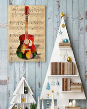 Load image into Gallery viewer, Watercolor Guitar In Music Sheet Meaningful Gift For Guitar Player Vertical Poster
