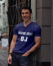 Load image into Gallery viewer, Fucking Great DJ Black And White Printed Mug Guys V-Neck
