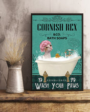 Load image into Gallery viewer, Cornish Rex Cat Bath Soap Wash You Paws Gift For Cat Lovers Vertical Poster
