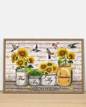 Load image into Gallery viewer, Autism Awareness You Are My Sunshine Hummingbirds Horizontal Poster
