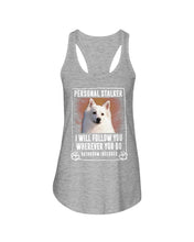 Load image into Gallery viewer, American Eskimo Personal Stalker St. Patrick's Day Printed Mug Ladies Flowy Tank
