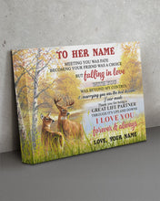 Load image into Gallery viewer, Deer Natural River Love You Forever Custom Name Gift For Wife Matte Canvas

