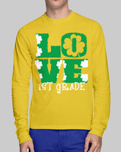 Load image into Gallery viewer, 1st Grade Love White Clover St Patrick's Day Gift For Teacher Unisex Long Sleeve
