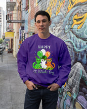 Load image into Gallery viewer, Lovely Cat And Balloons Happy St Patrick's Day Gift For Cat Lovers Sweatshirt
