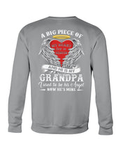 Load image into Gallery viewer, Gift For Grandpa A Big Piece Of My Heart Lives Sweatshirt
