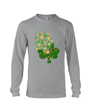 Load image into Gallery viewer, Dog Paws And Clover Shamrock Design St Patrick's Day Gift For Dog Lovers Unisex Long Sleeve
