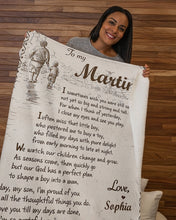 Load image into Gallery viewer, Custom Name Gift For Son I Sometimes Wish You Were Small Sherpa Blanket
