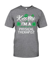 Load image into Gallery viewer, Physical Therapist Green Lip Shamrock St. Patrick's Day Color Changing Mug Guys Tee
