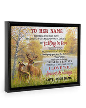 Load image into Gallery viewer, Deer Natural River Love You Forever Custom Name Gift For Wife Framed Matte Canvas

