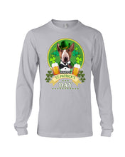 Load image into Gallery viewer, Bull Terrier With Beer Celebrate St Patrick's Day Gift For Dog Lovers Unisex Long Sleeve
