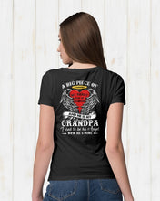 Load image into Gallery viewer, Gift For Grandpa A Big Piece Of My Heart Lives Ladies Tee
