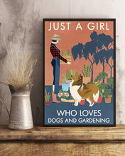 Load image into Gallery viewer, Vintage Just A Girl Loves Gardening And Collie Gift Vertical Poster
