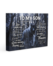Load image into Gallery viewer, Black Wolf My Love For You Dad Gift For Son Matte Canvas
