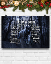 Load image into Gallery viewer, Black Wolf My Love For You Dad Gift For Son Horizontal Poster

