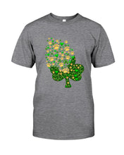 Load image into Gallery viewer, Dog Paws And Clover Shamrock Design St Patrick's Day Gift For Dog Lovers Guys Tee
