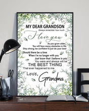 Load image into Gallery viewer, Floral Background The Best Thing Grandma Gift For Grandson Vertical Poster
