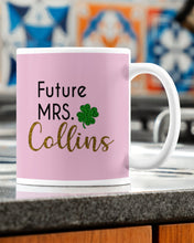 Load image into Gallery viewer, Shamrock Future Mrs Collins St Patrick's Day Mug
