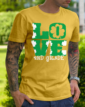 Load image into Gallery viewer, 2nd Grade Love White Clover St Patrick's Day Gift For Teacher Guys Tee
