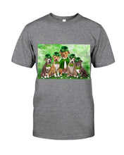 Load image into Gallery viewer, Staffordshire Leprechaun St Patrick's Day Gift For Dog Lovers Guys Tee

