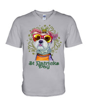Load image into Gallery viewer, Lovely Schnauzer St Patrick's Day Gift For Dog Lovers Guys V-Neck
