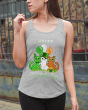 Load image into Gallery viewer, Lovely Cat And Balloons Happy St Patrick's Day Gift For Cat Lovers Ladies Flowy Tank

