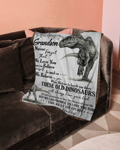 Load image into Gallery viewer, Papa And Gigi Gift For Grandson T Rex The Rest Of Mine Fleece Blanket
