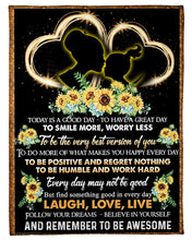 Load image into Gallery viewer, Grandma Gift For Granddaughter Sunflower Smile More Fleece Blanket
