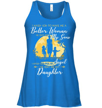 Load image into Gallery viewer, I Asked God To Make Me A Better Woman Ladies Flowy Tank

