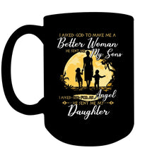Load image into Gallery viewer, I Asked God To Make Me A Better Woman Mug
