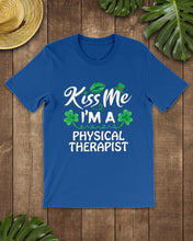Load image into Gallery viewer, Physical Therapist Green Lip Shamrock St. Patrick's Day Color Changing Mug Guys Tee
