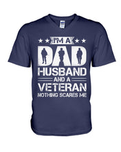 Load image into Gallery viewer, I'm A Dad Husband And A Veteran Gift For Family Guys V-Neck
