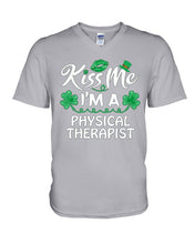 Load image into Gallery viewer, Physical Therapist Green Lip Shamrock St. Patrick's Day Color Changing Mug Guys V-Neck
